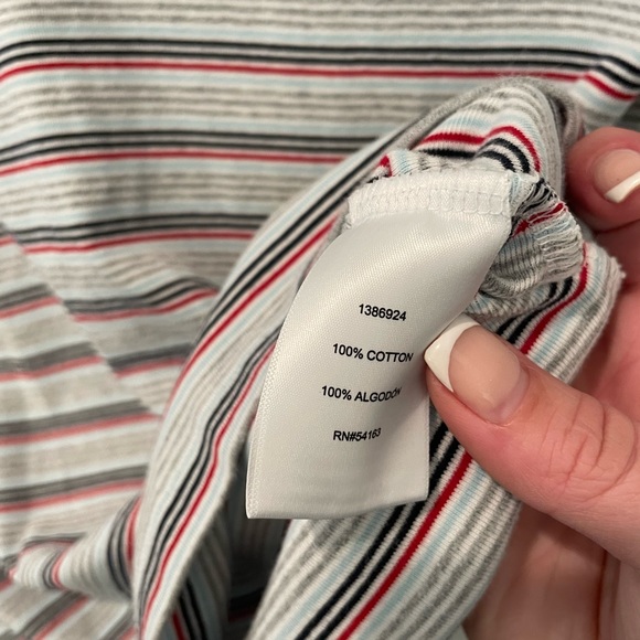 Tommy Hilfiger Short Sleeve V-Neck Flag Tee Women’s Size Small Striped - Picture 4 of 7